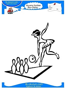 Çocuklar İçin Bowling Boyama Sayfaları 
